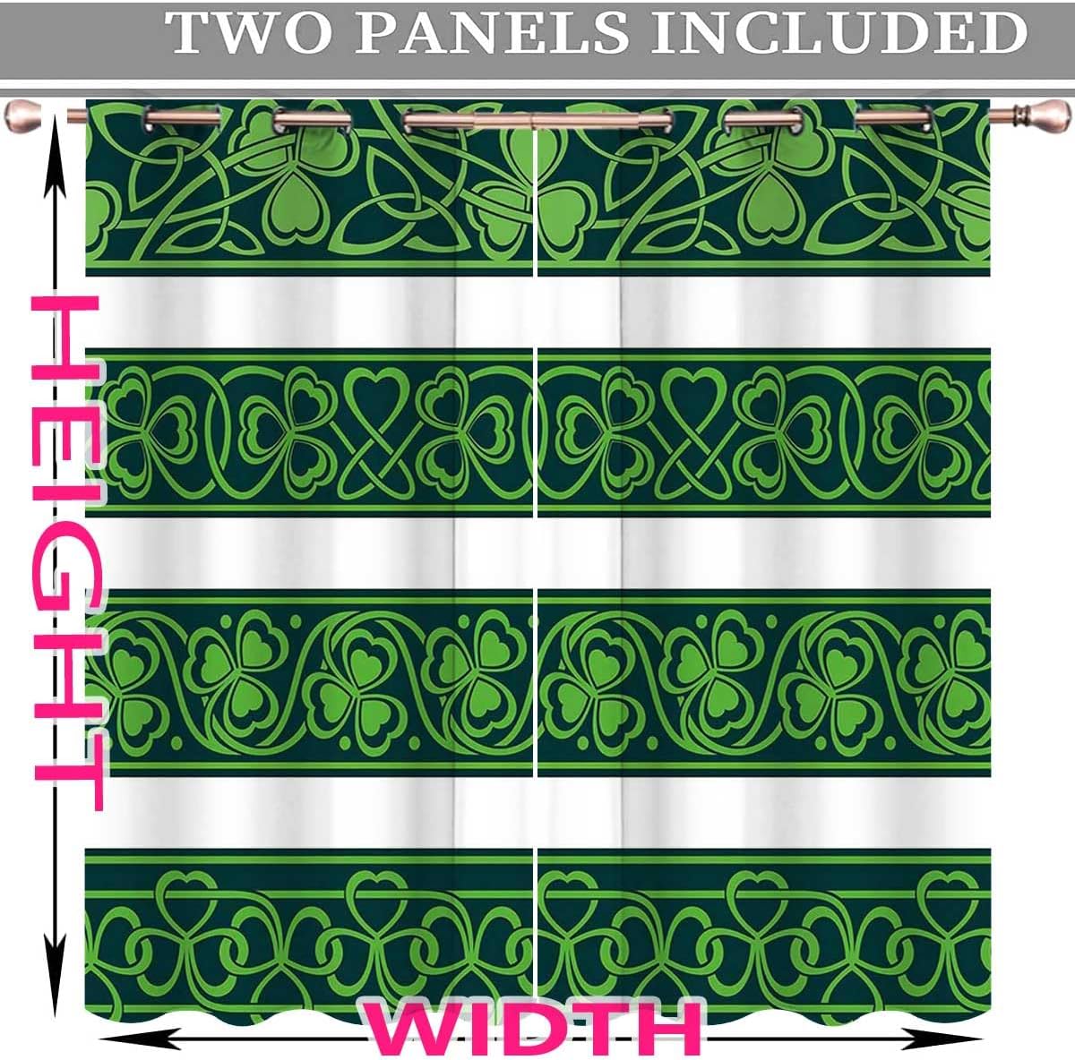 ZYMECH Irish Sliding Curtain Rod Panels 72x72 Inches Grommet Top