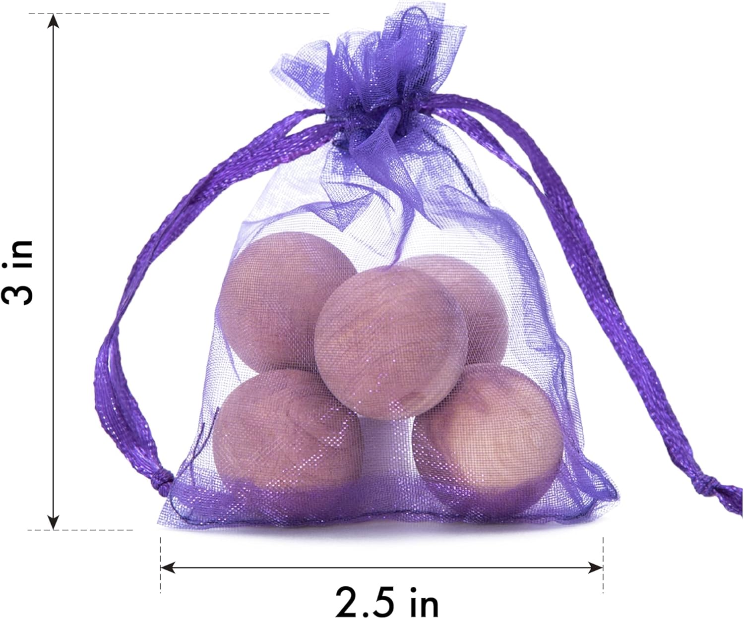 180 Pcs Cedar Balls with Satin Bags for Home Fragrance