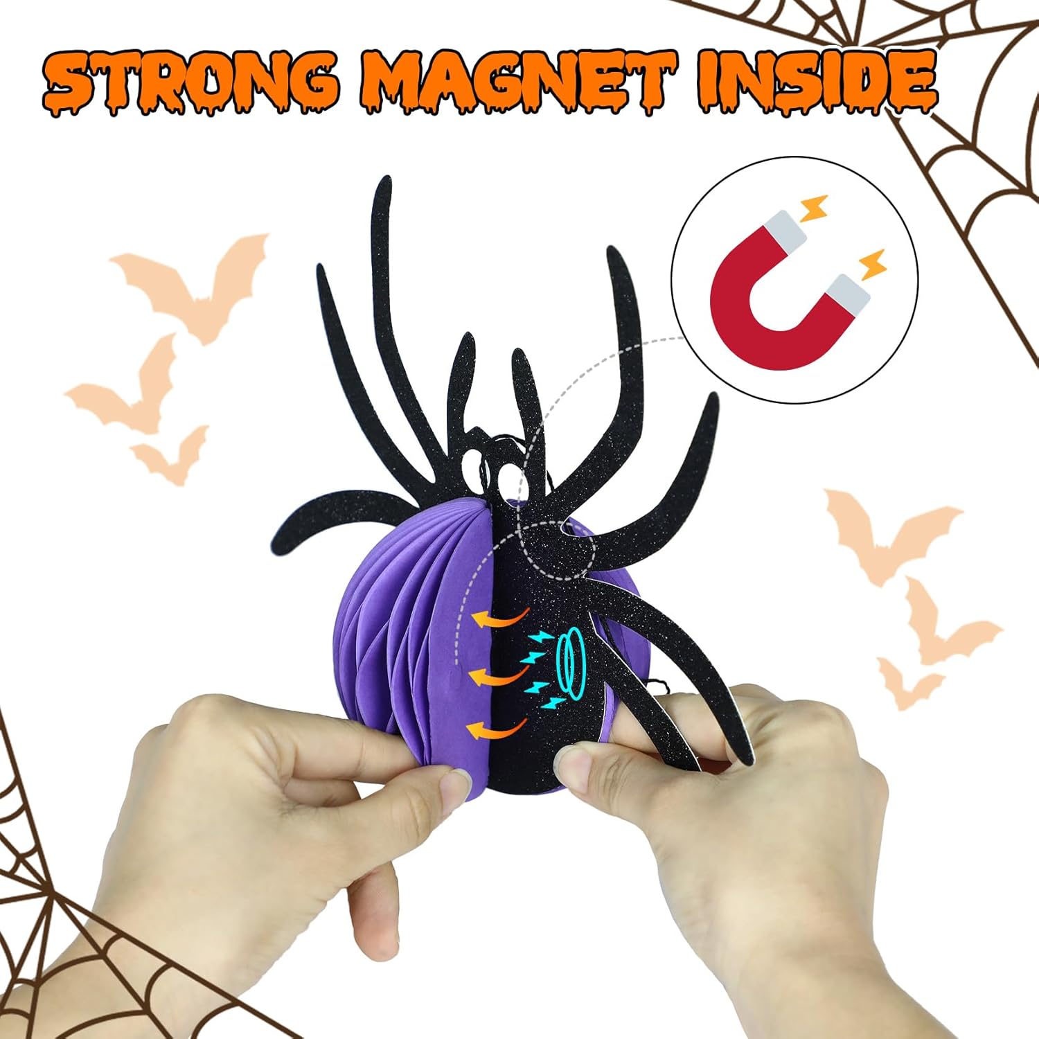 Kumikumi Halloween Spider Hanging Decorations 3 Pcs