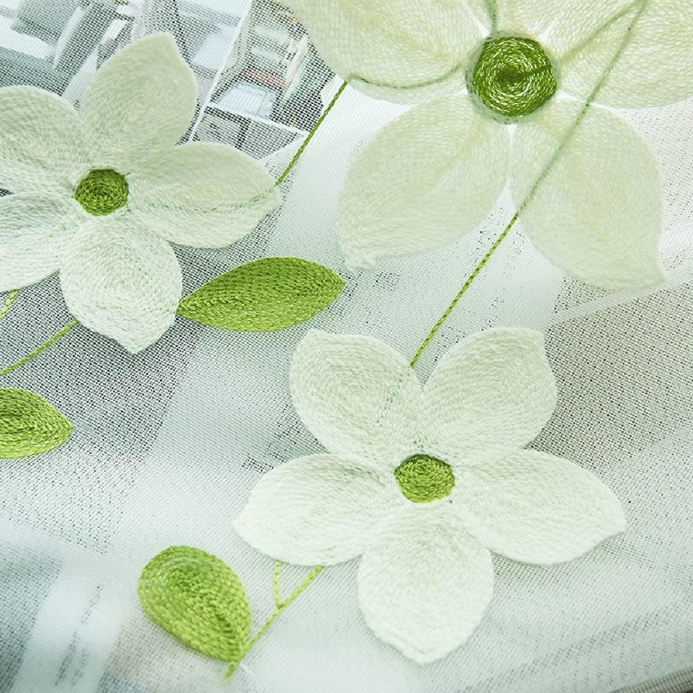Simple Small Fresh Delicate Embroidery Basic Rod Pocket Curtains