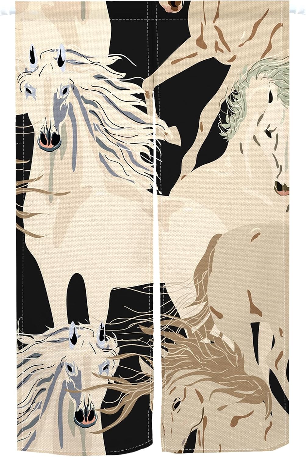 Japanese Noren Door Curtain with Horses Pattern