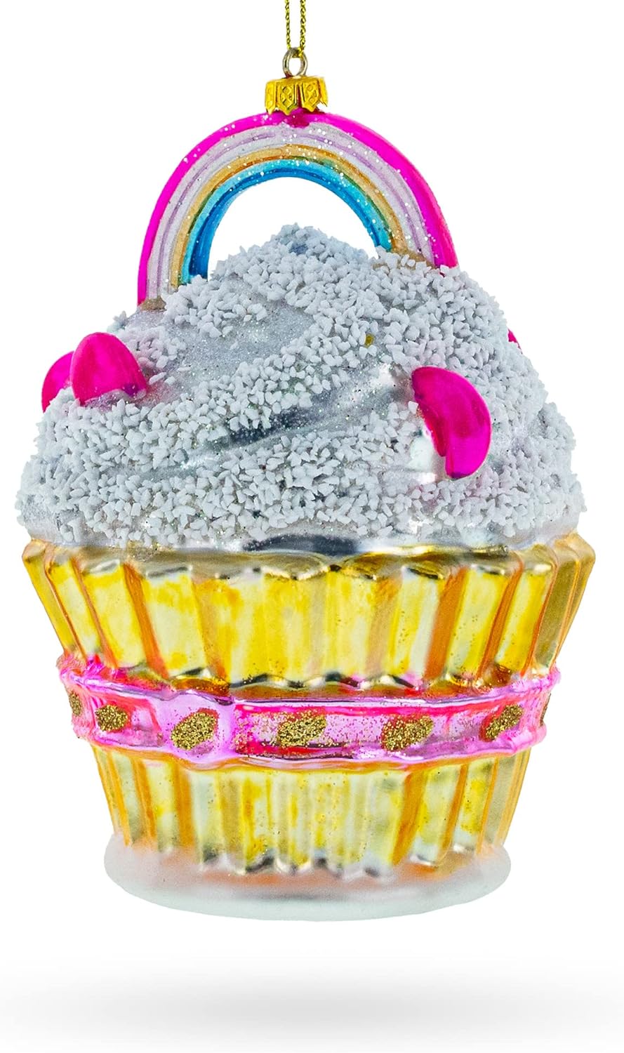 Delightful Sprinkled Cupcake Christmas Ornament