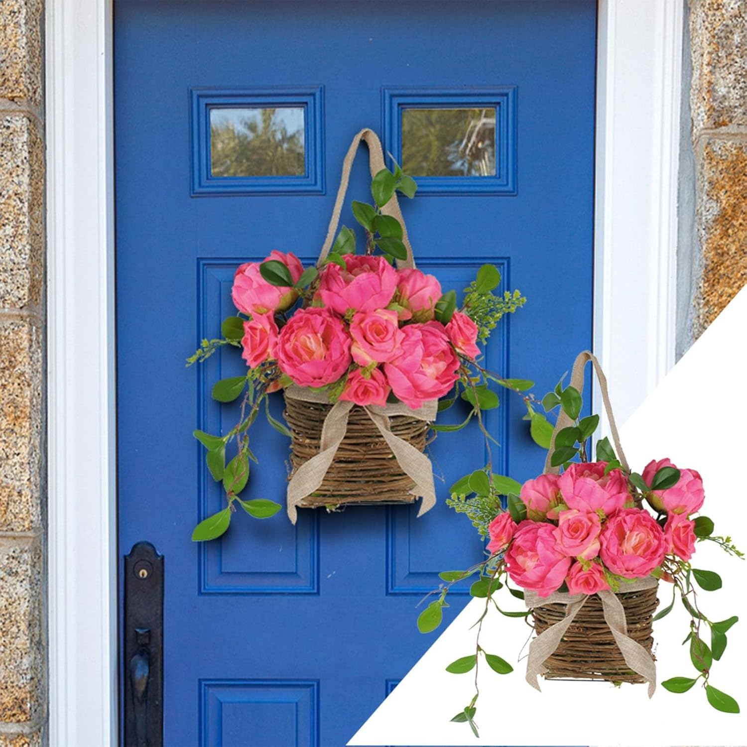 Purple Lavender Artificial Flower Wreath Hanger for Front Door