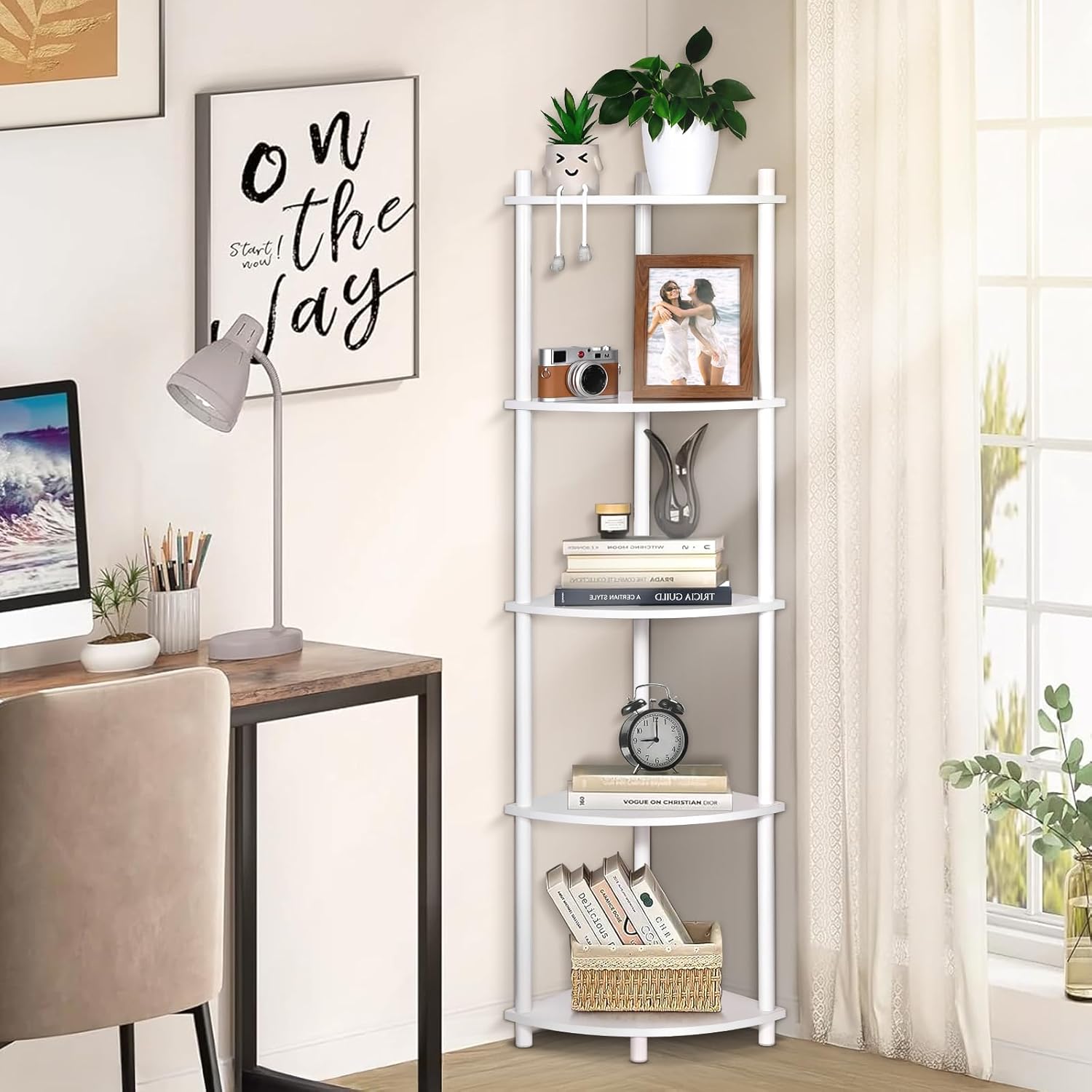 YGYQZ 5 Tier Tall Display Bookshelf Stand