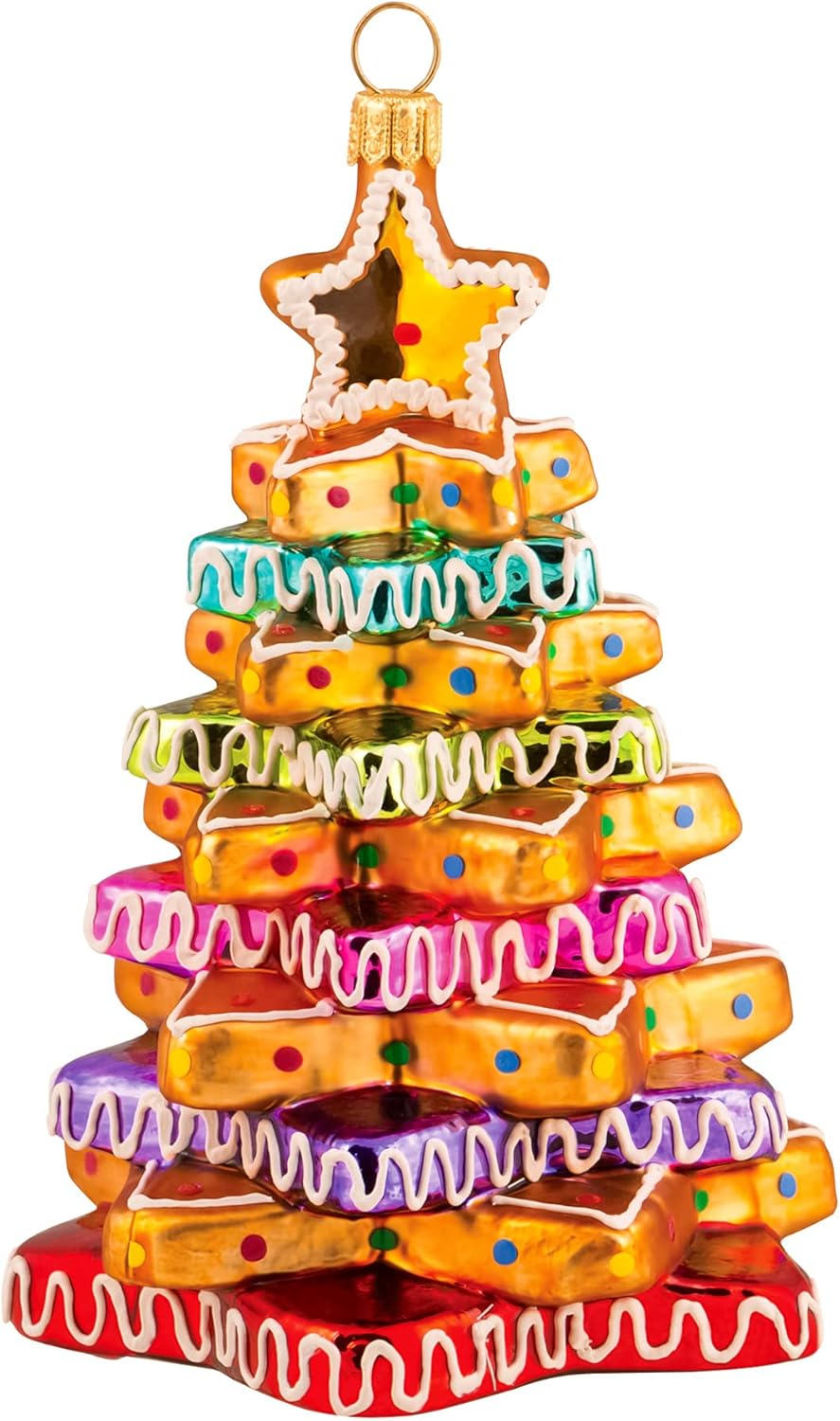 Miss Christmas 2025 Cute Candy Gingerbread Blown Glass Ornament