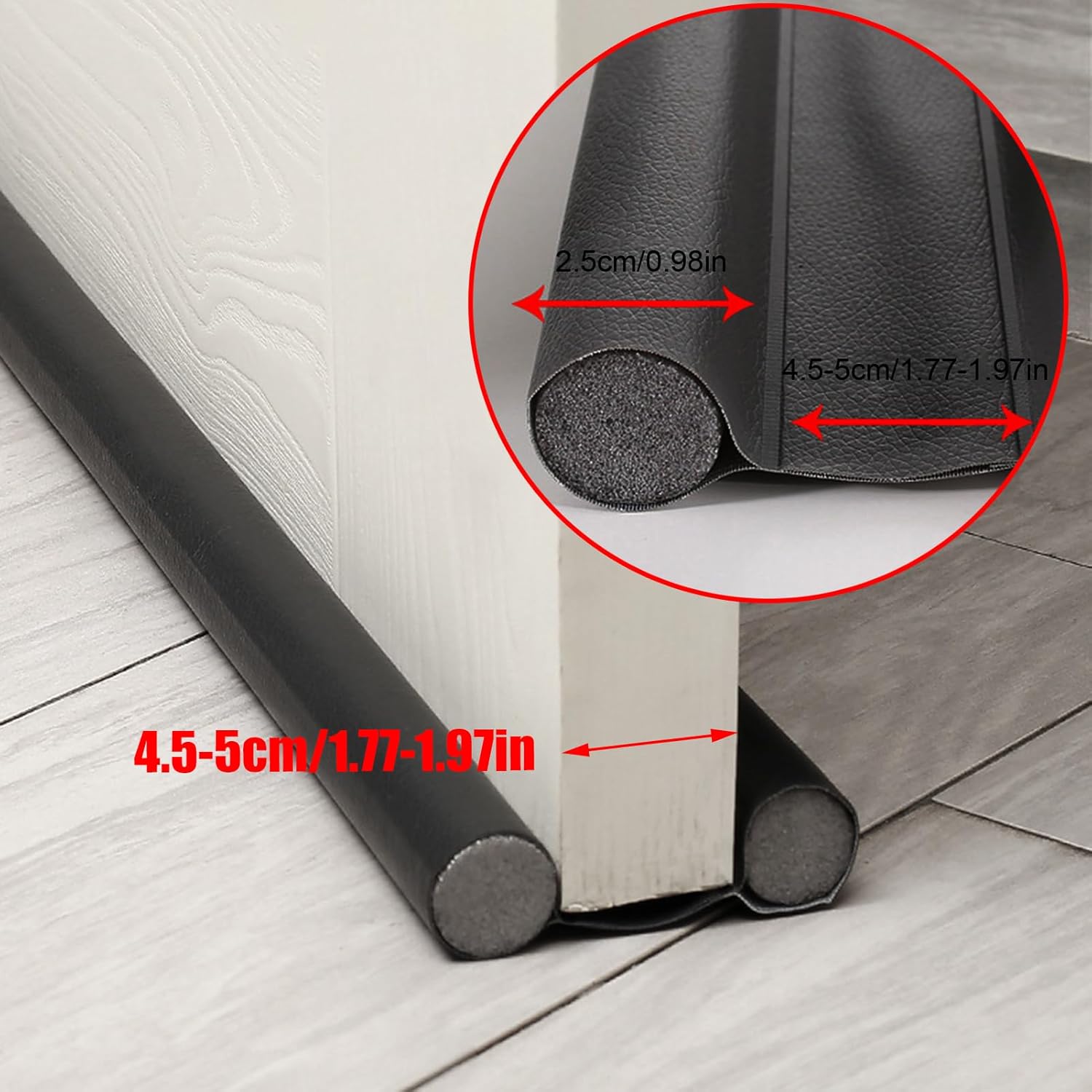 Double Sided Door Draught Excluder - Energy Efficient Draft Stopper