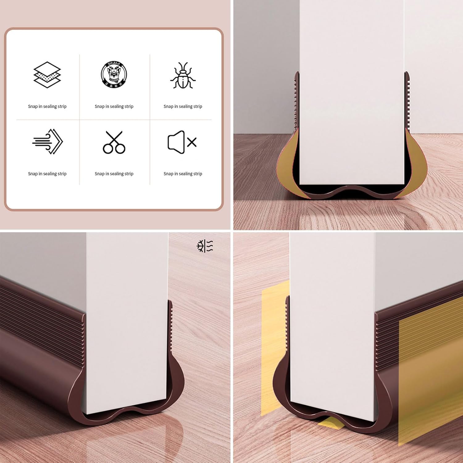 Door Draft Stopper for Exterior and Interior Doors