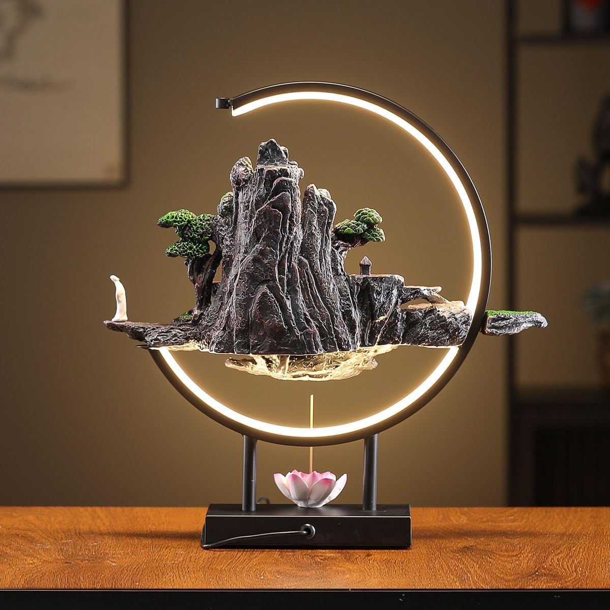 TXYXT Backflow Incense Burner with LED Light Ring