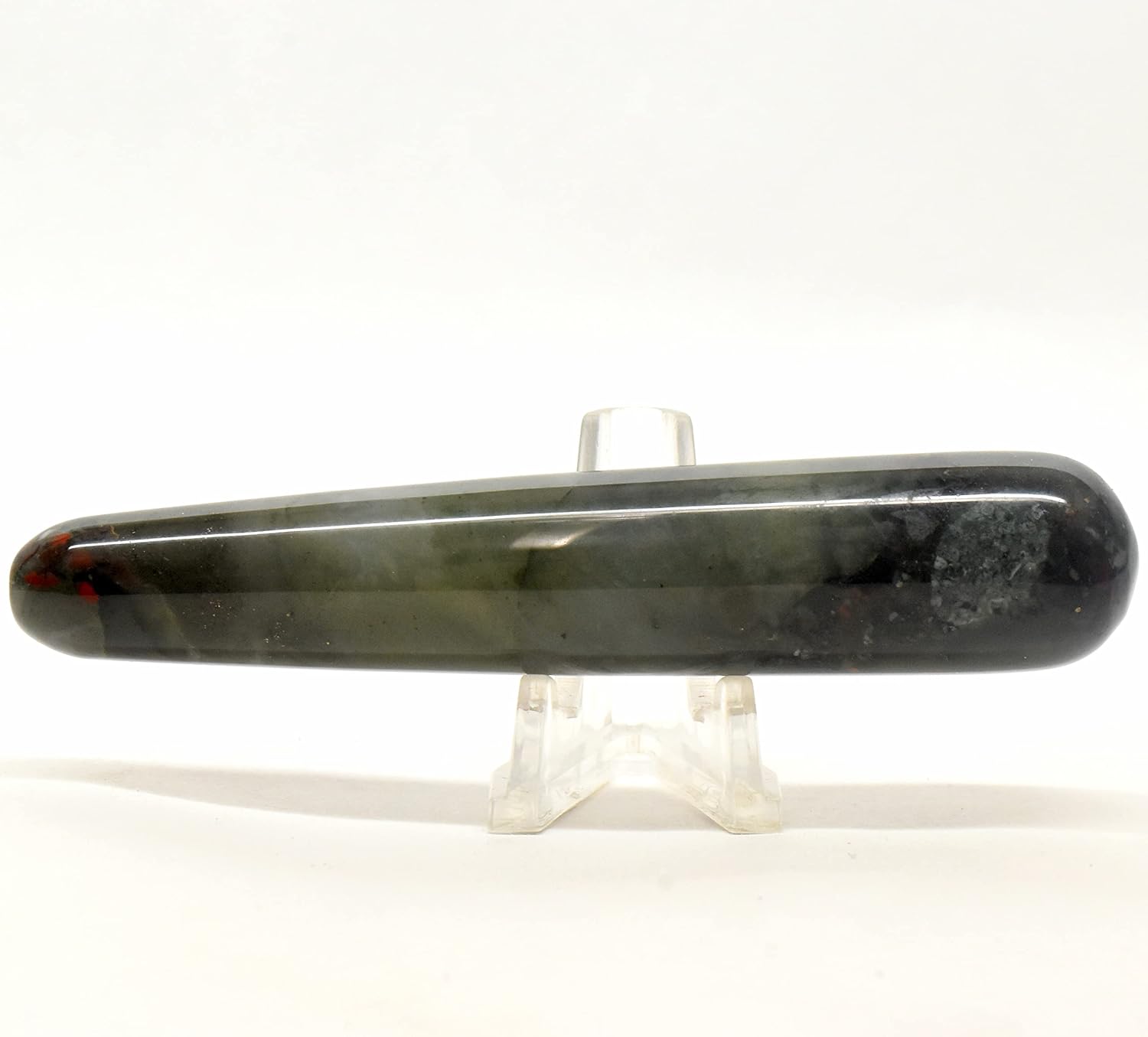 HQRP Bloodstone Massage Wand 425 Inches Deep Red