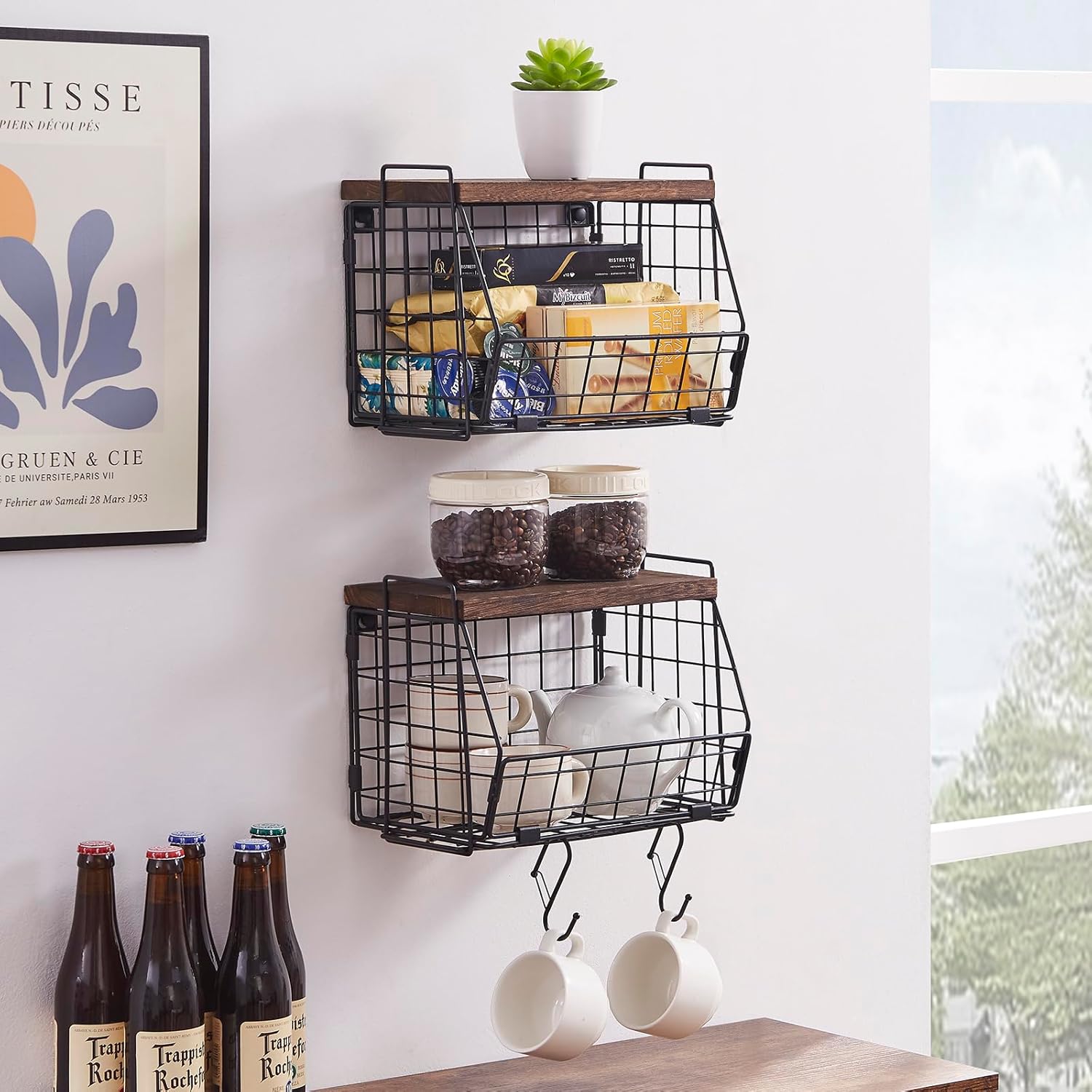 LIGHT DUST Wall Storage Hanging Baskets 2 Pack