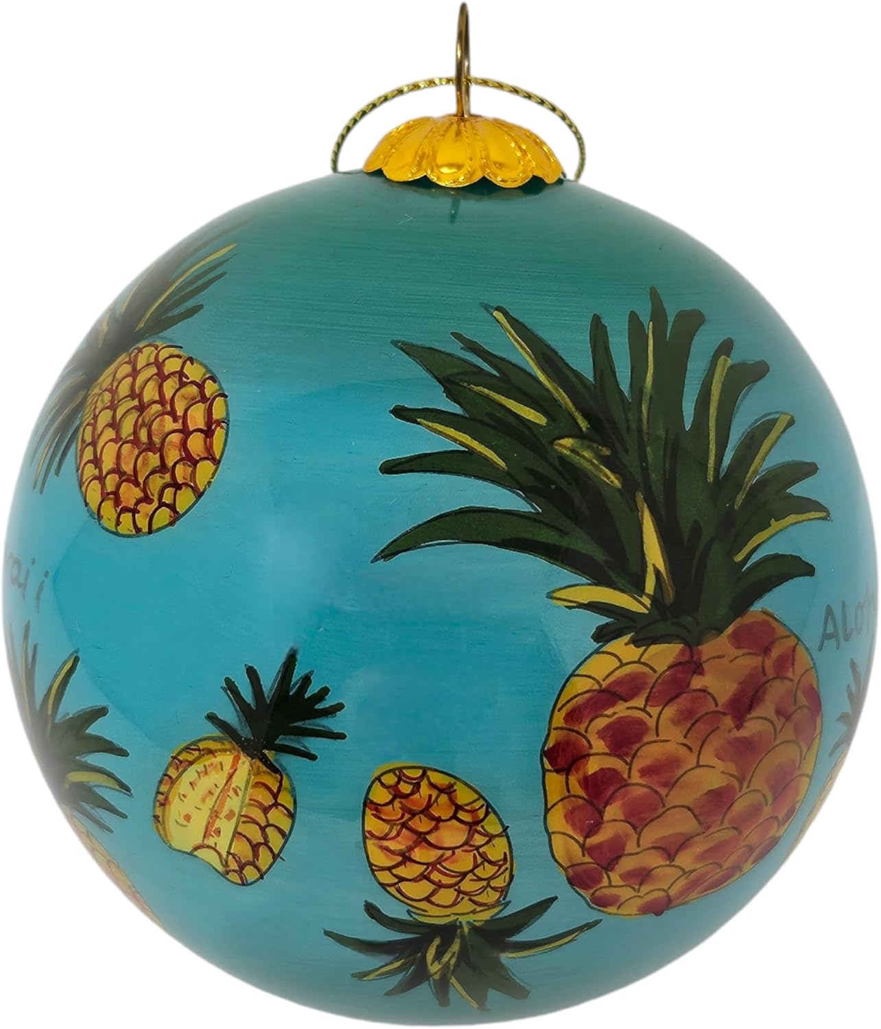 Sweet Pineapple Moments Hawaiian Christmas Ornament 3 inch 1