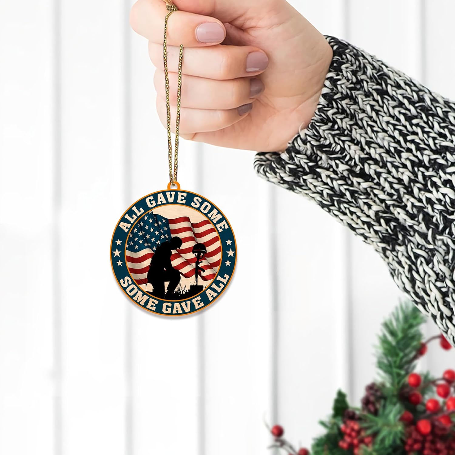 Hyturtle Veteran Christmas Ornament 2D Flat Decor
