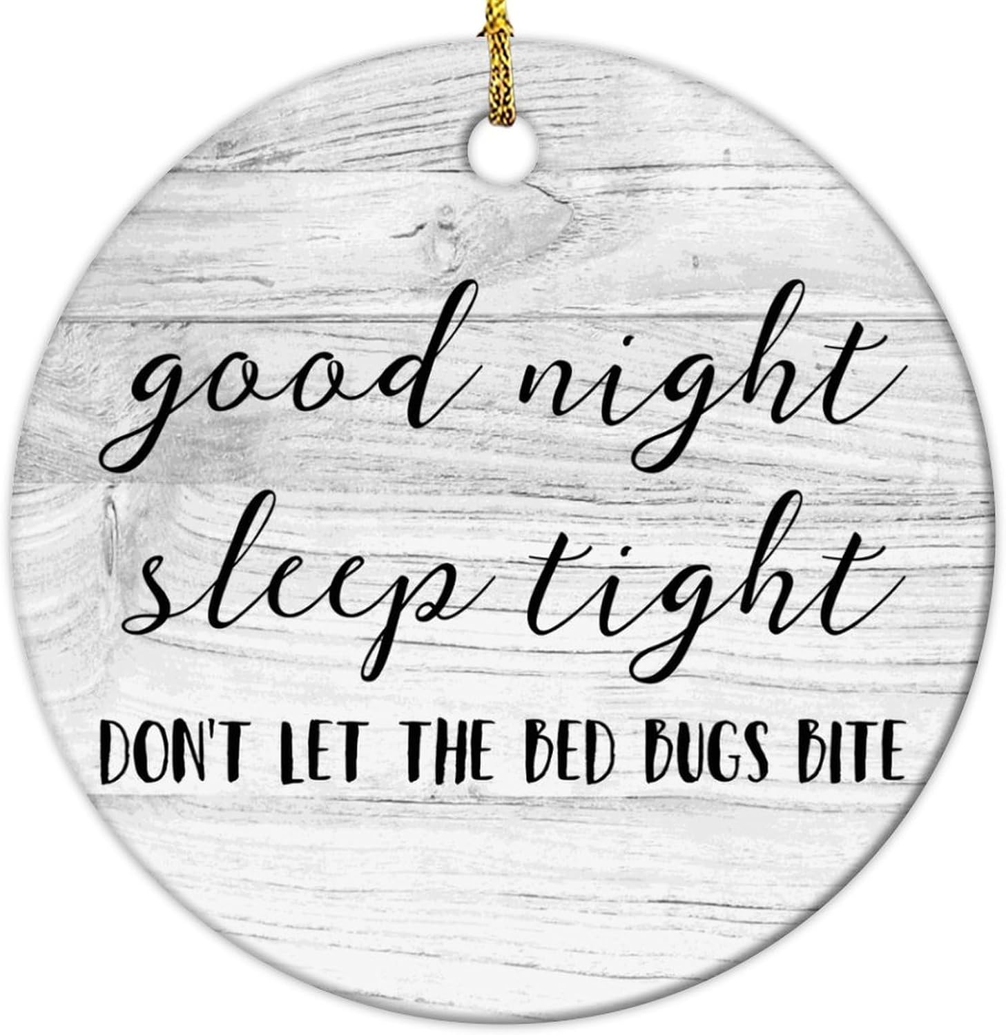 Good Night Sleep Tight Christmas Ceramic Ornament