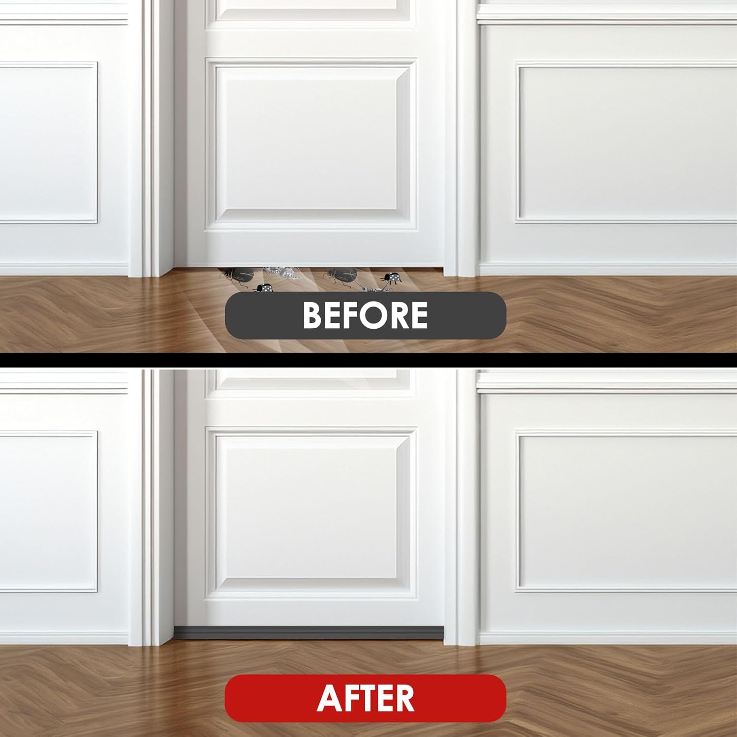 118 Inch Door Draft Stopper with Adhesive Backing