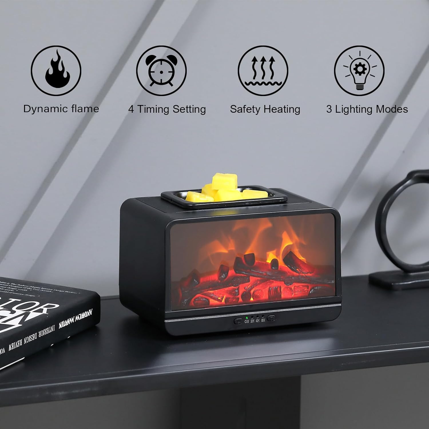 MeplLivs Dynamic Flame Electric Wax Melt Warmer with PTC Technology