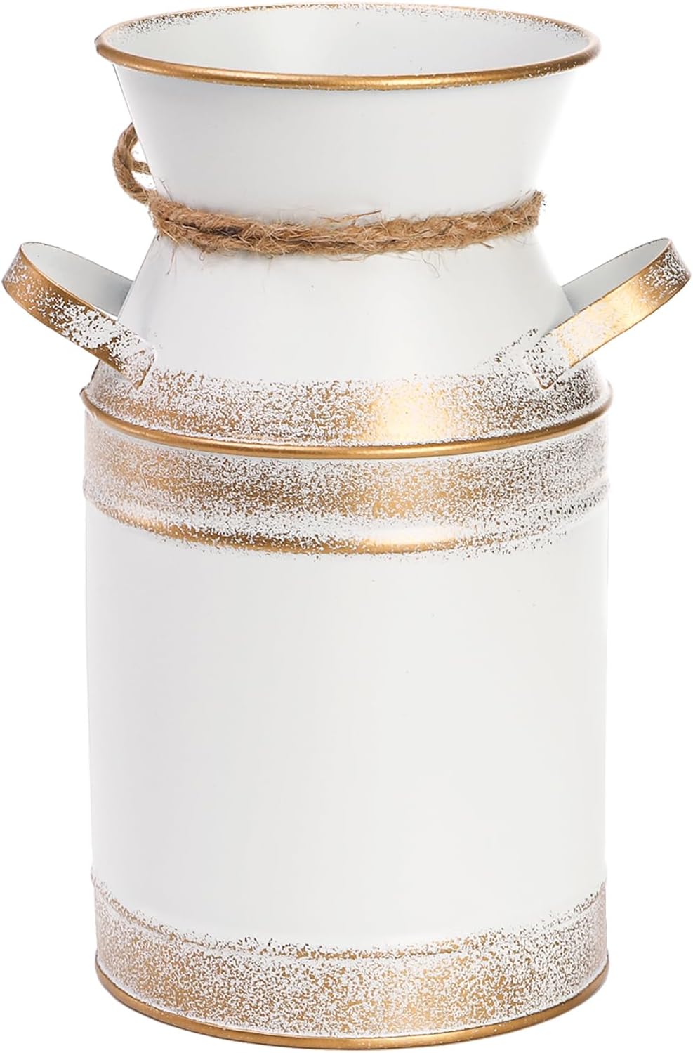 Hacaroa 2 Pack Rustic Galvanized Metal Vases with Handles
