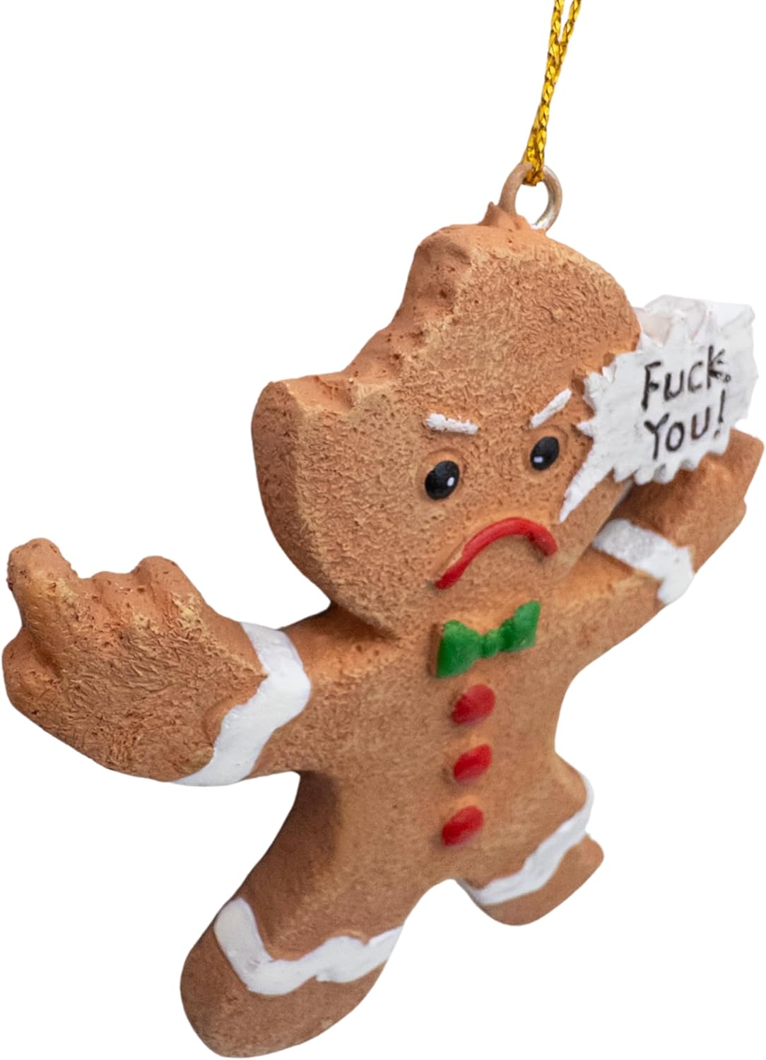 Mad Gingerbread Man Middle Finger Christmas Ornament