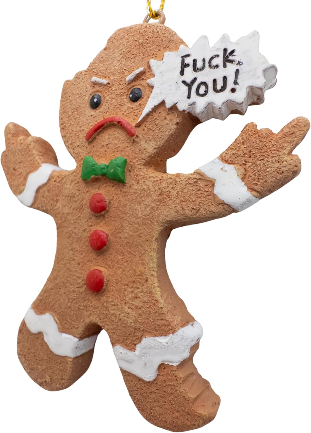 Mad Gingerbread Man Middle Finger Christmas Ornament