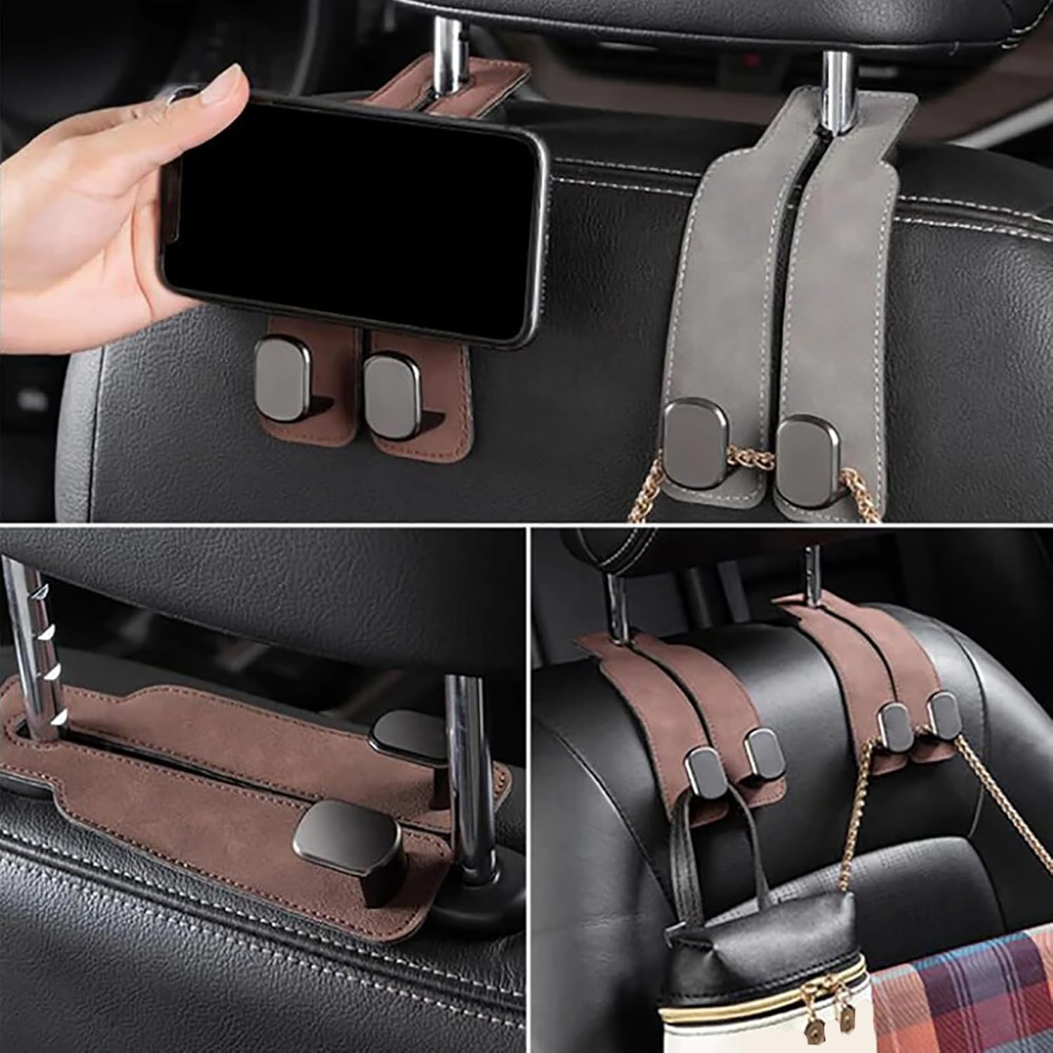 Coozyland Car Headrest Hooks 2pcs Beige