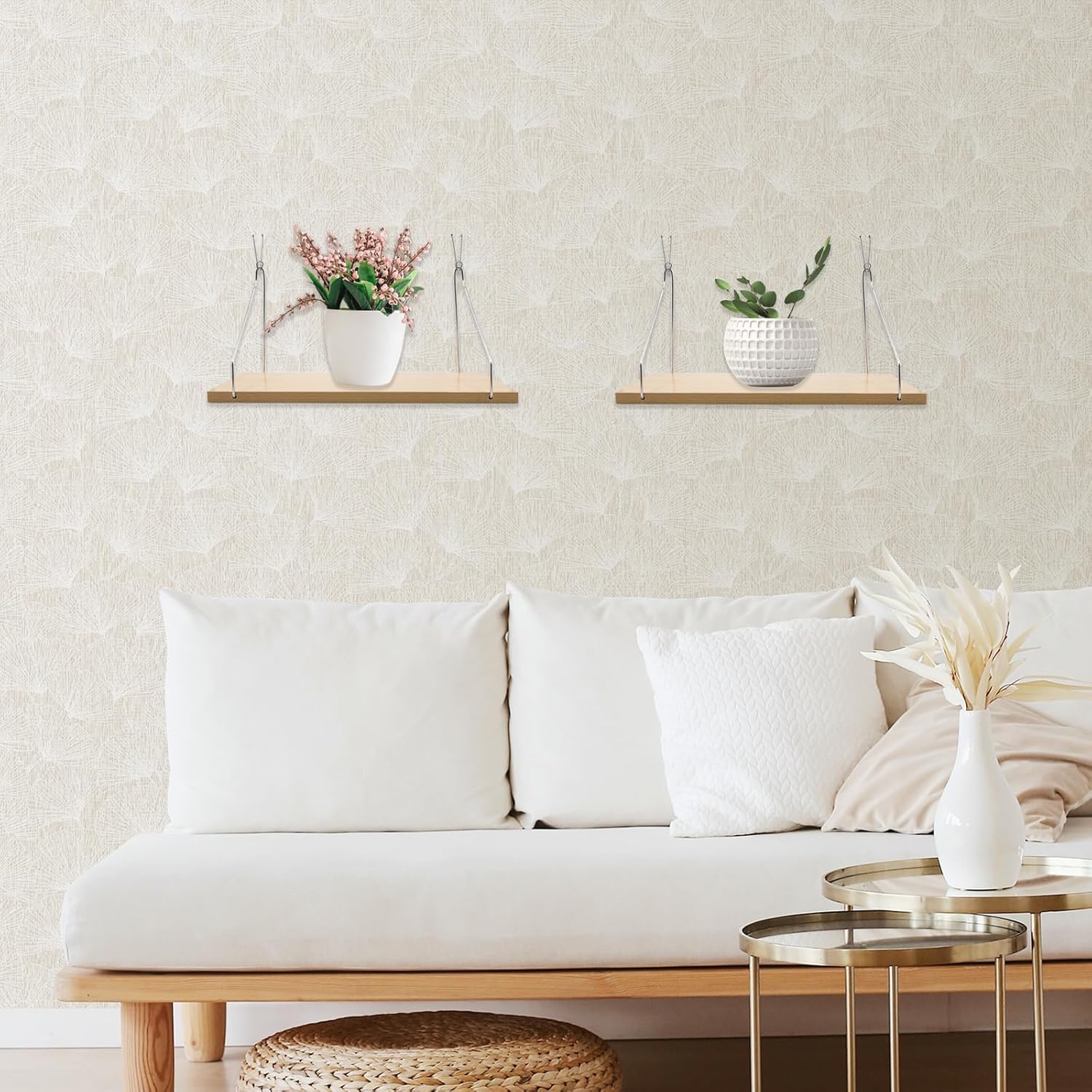 2 Set Fabric Wall Cubicle Shelf with Hooks