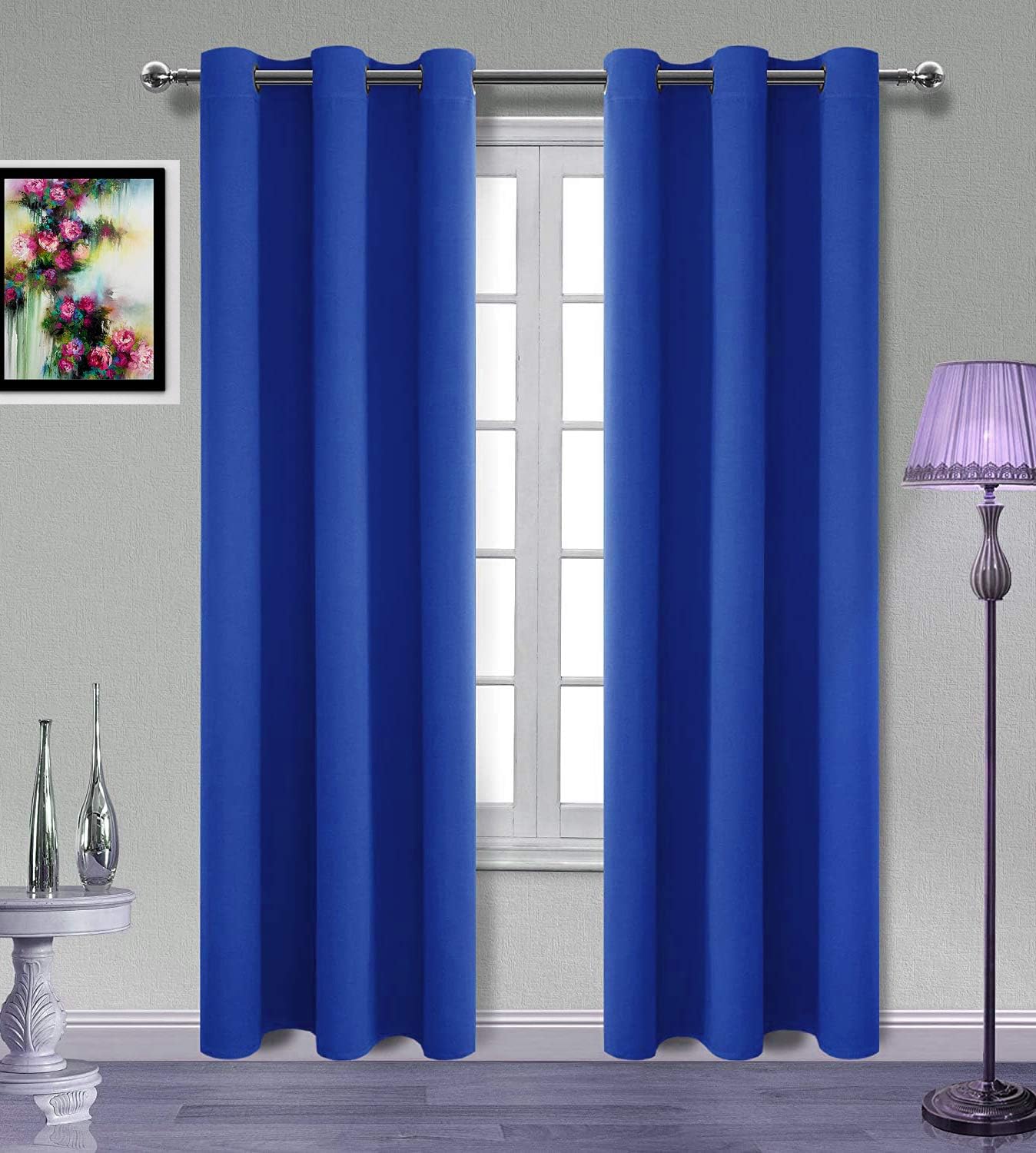 MDS Blackout Curtain Panels 52x108 Inch Royal Blue