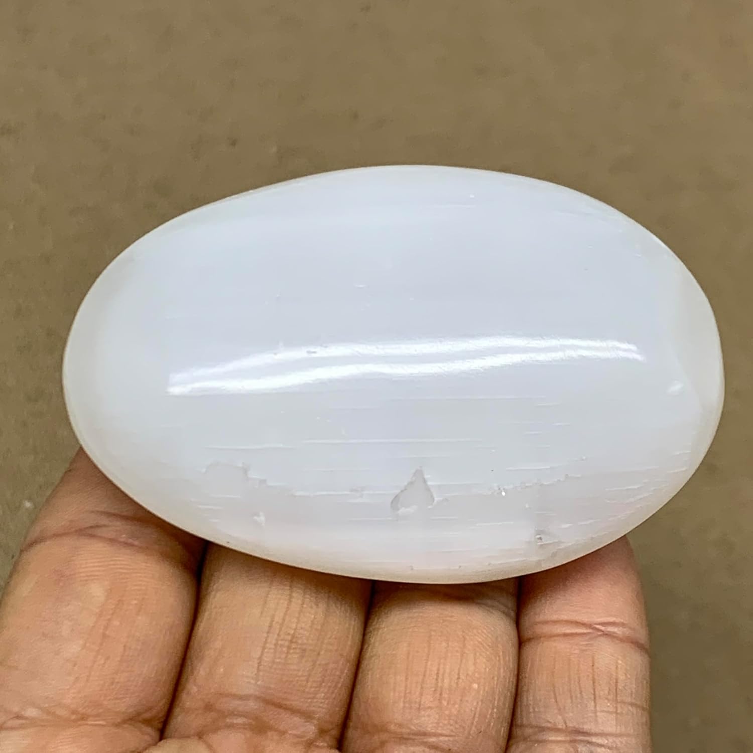 88g Natural Selenite Palm-Stone Crystal Pillow Shape