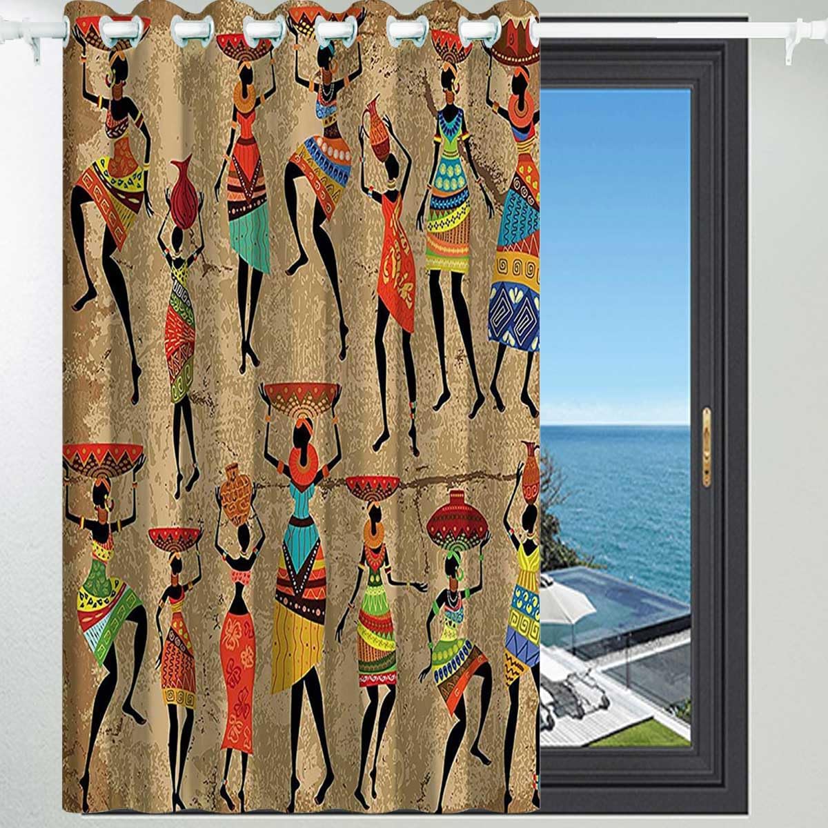 ZYMECH Bohemian Curtain Panel 47x787 Inches Dark Blackout