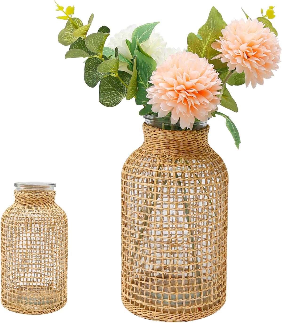 MDEOOSKY Boho Woven Glass Vase 787 Inch