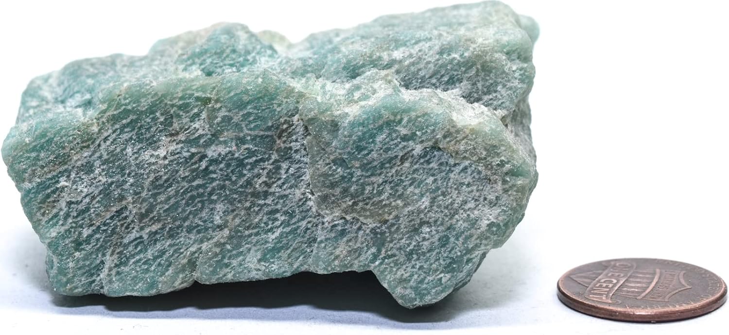 26 Inch Blue Green Amazonite Rough Gemstone Raw Specimen for Cabbing - India