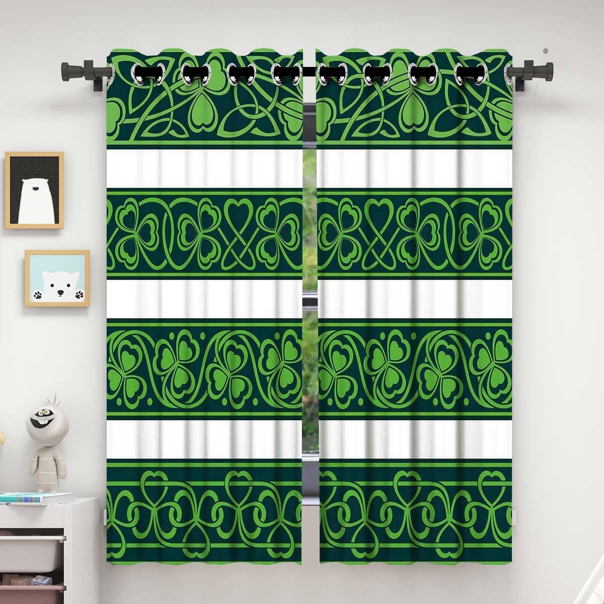 ZYMECH Irish Sliding Curtain Rod Panels 72x72 Inches Grommet Top