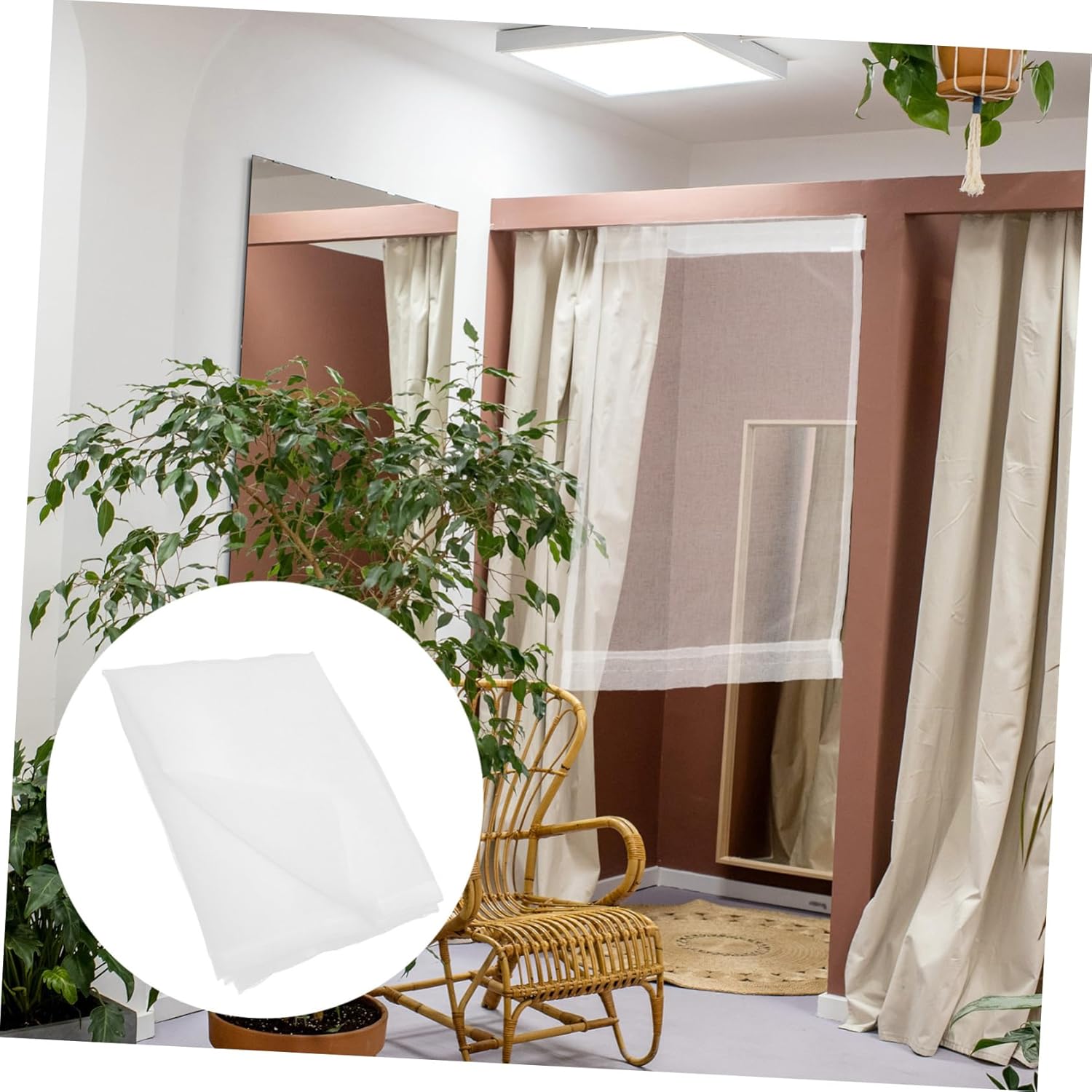 Cabilock Doorway Curtain Soft Gauze Divider for Home Kitchen Bathroom