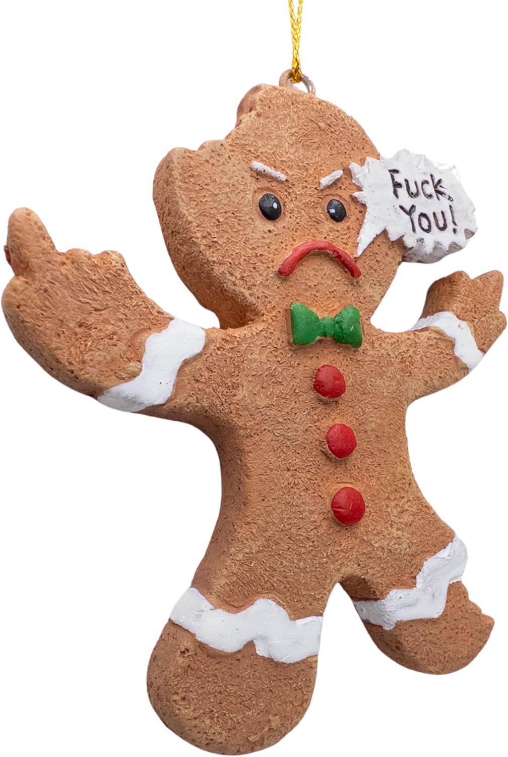 Mad Gingerbread Man Middle Finger Christmas Ornament