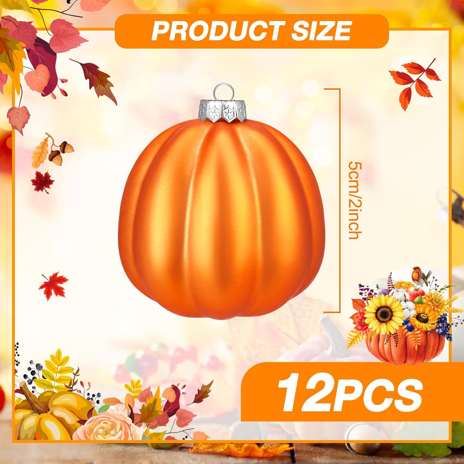Tigeen 12 Pcs Fall Pumpkin Hanging Ornaments