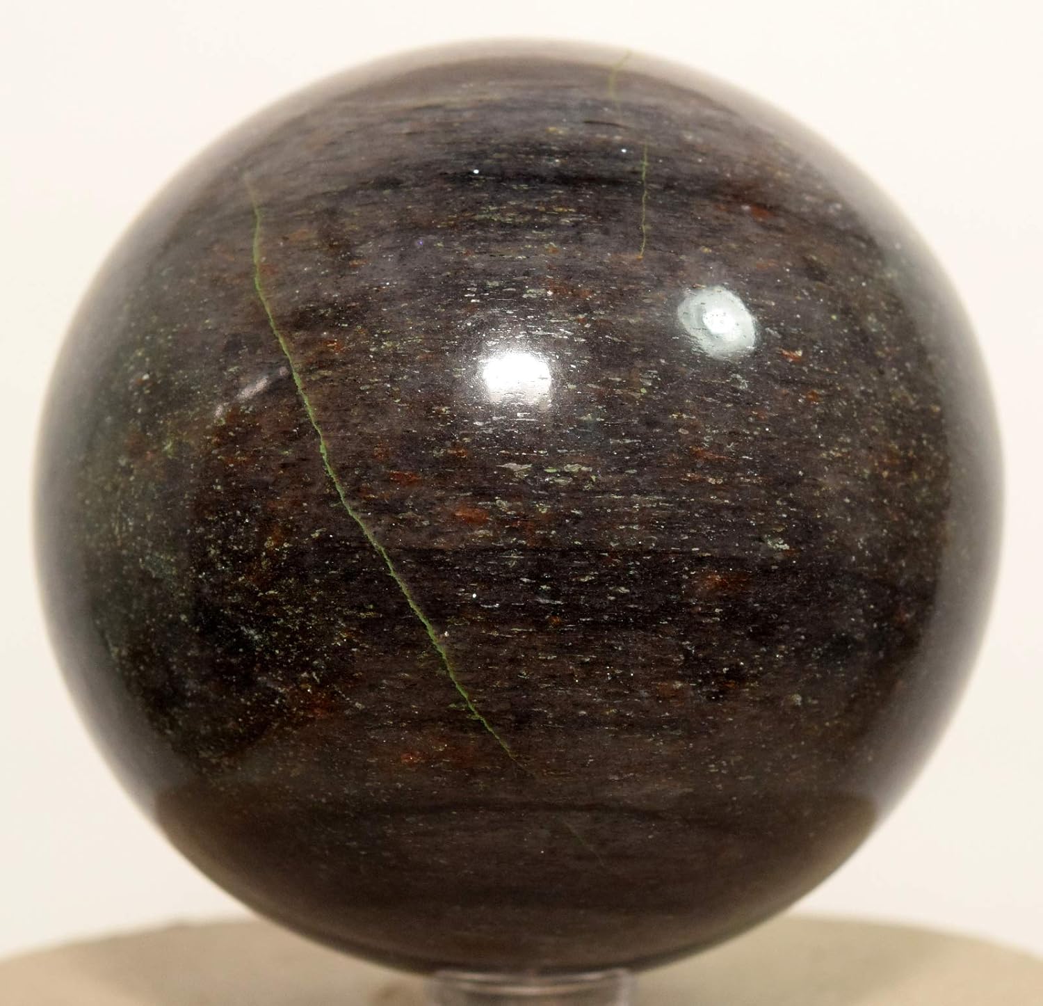 HQRP 275 Inch Blue Jade Sphere with Stand