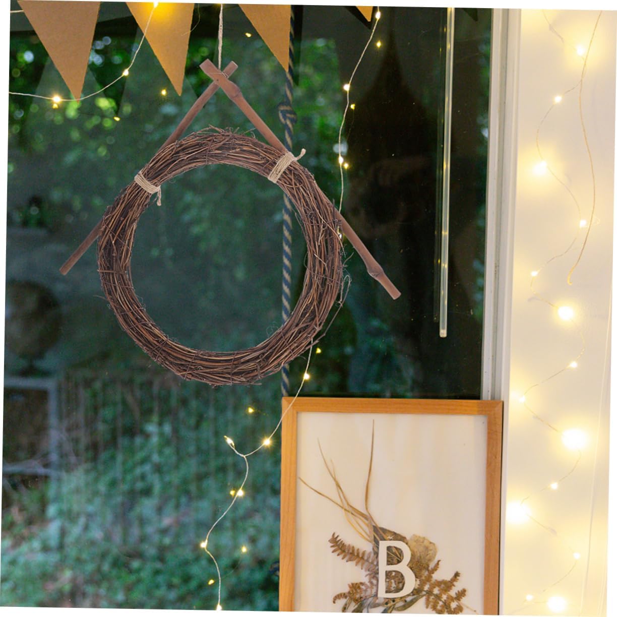 2pcs Rattan Wreath Frames for Crafts and Seasonal Displays