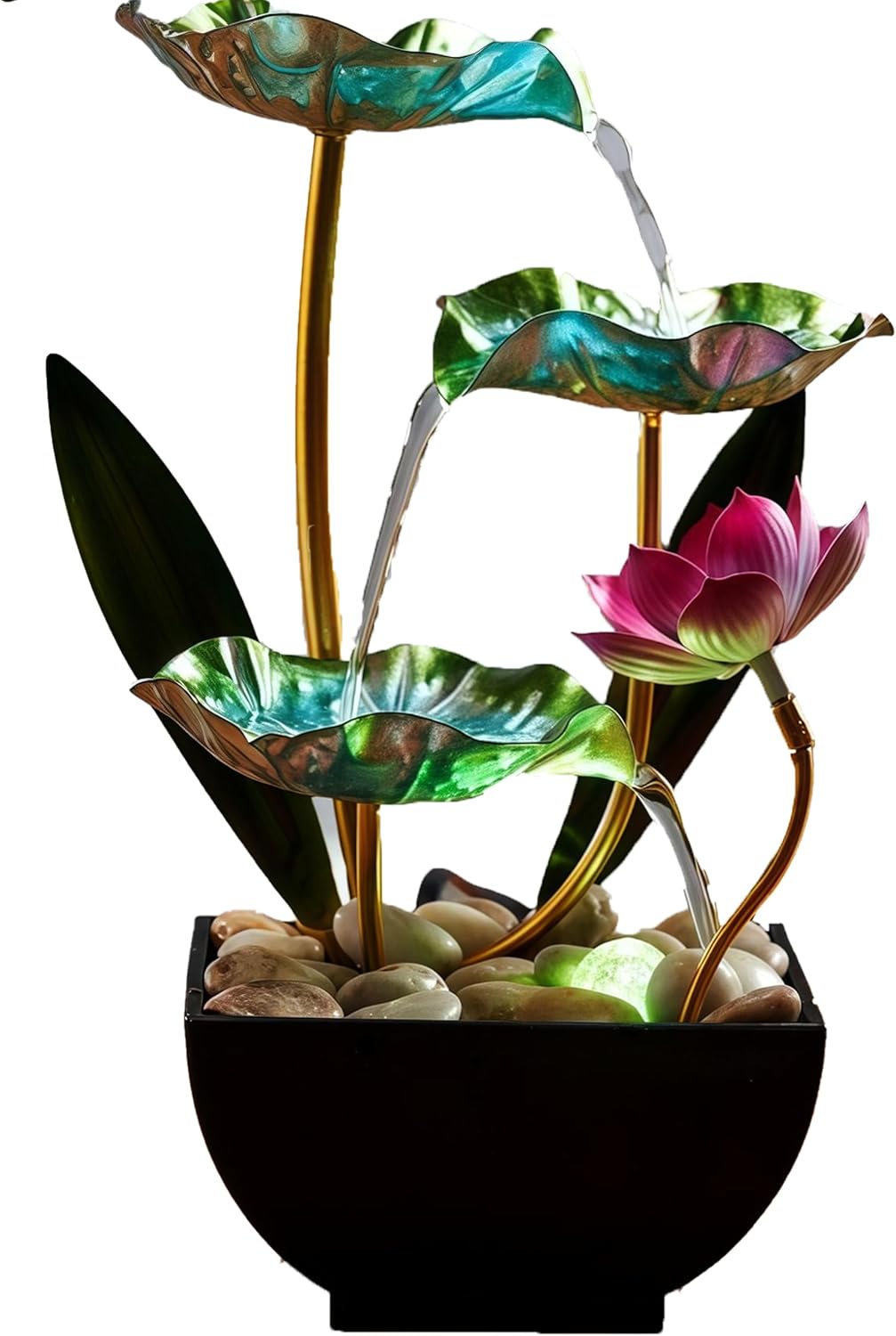 Generic Waterfall Pendulum with LED Lights Indoor Fountain Decor