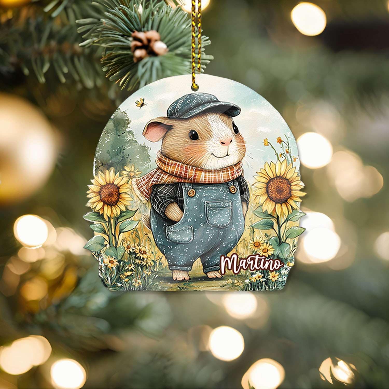 Custom Name Guinea Pig Hanging Ornament Personalized Acrylic Christmas Decor