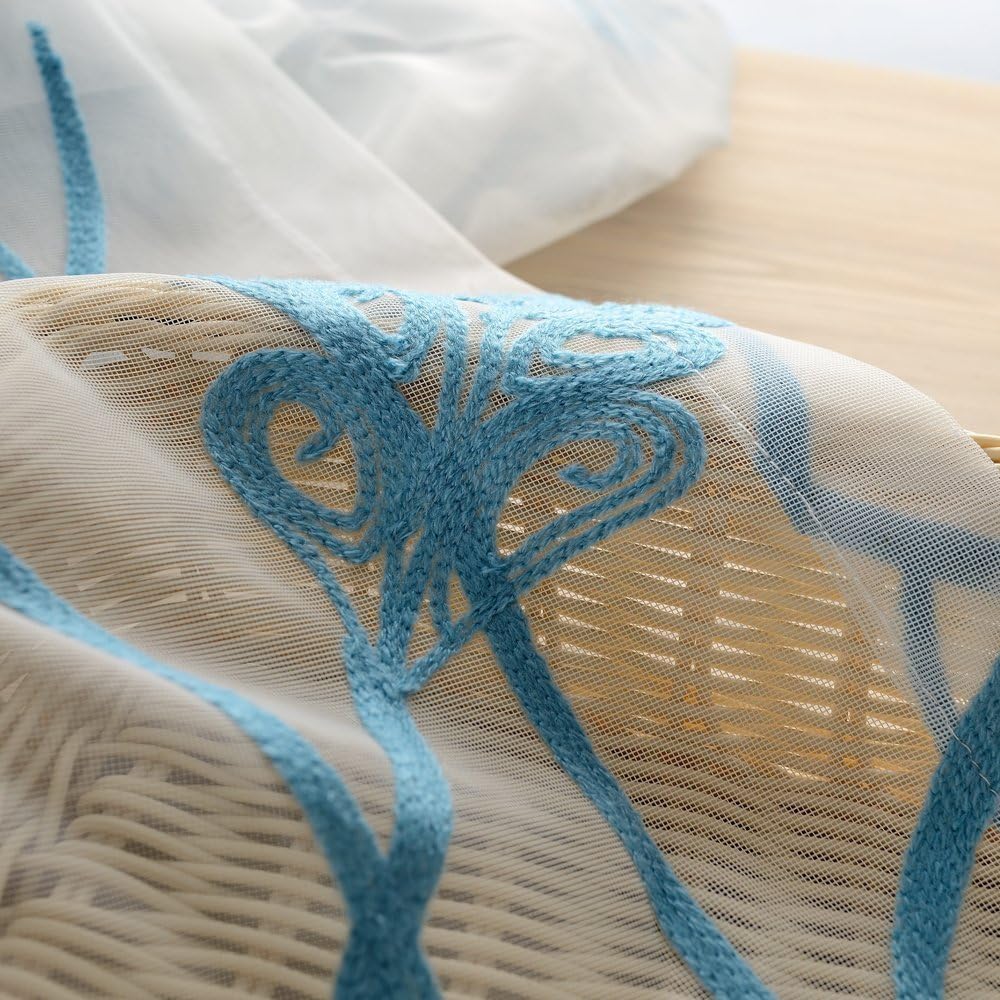Melodieux Sheer Curtain with Wheat Embroidery