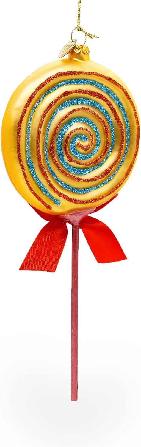 Colorful Lollipop Glass Christmas Ornament