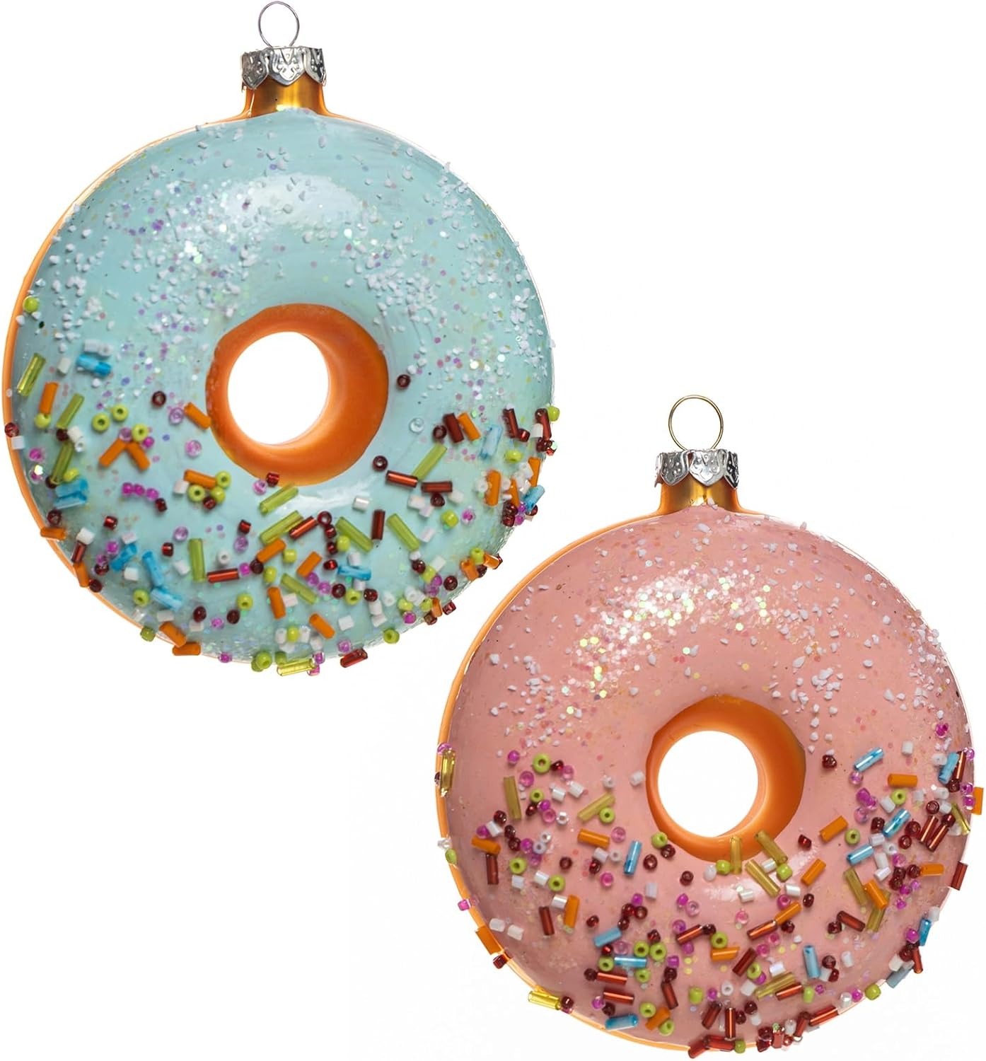 2pcs Glass Donut Christmas Ornaments for Tree