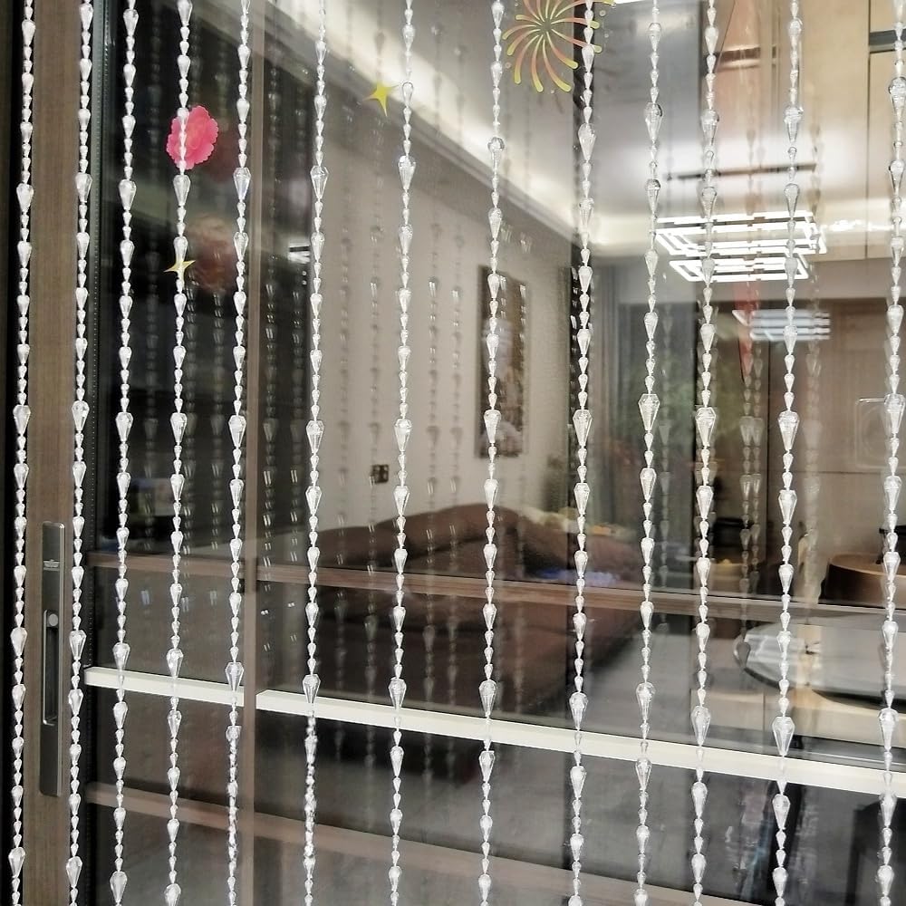 Ave Split Clear Beaded Curtain Door Divider