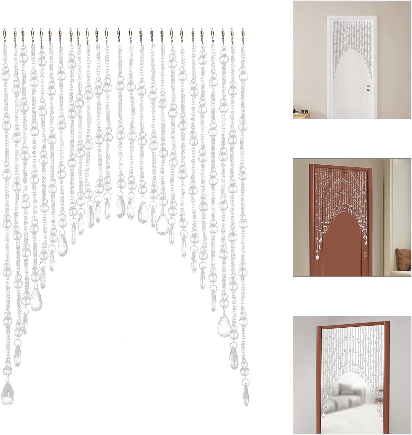 Elegant Hanging Glass Door Beads Valance 25 Strings