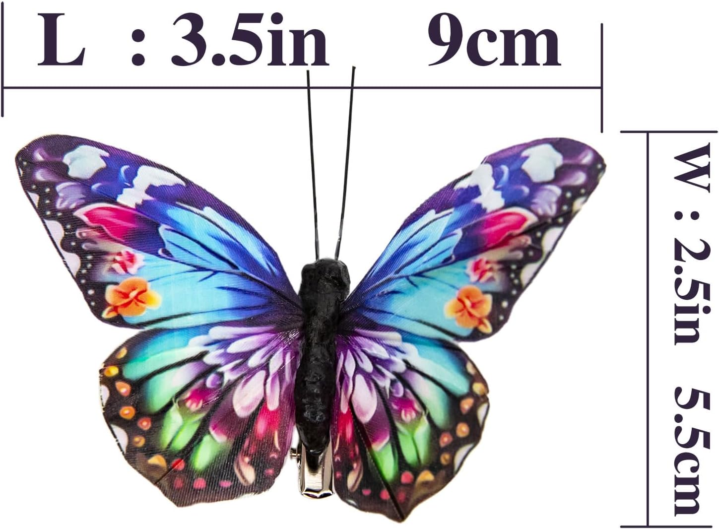 Cartanfill Decorative 3D Butterfly Clips 12 Pack