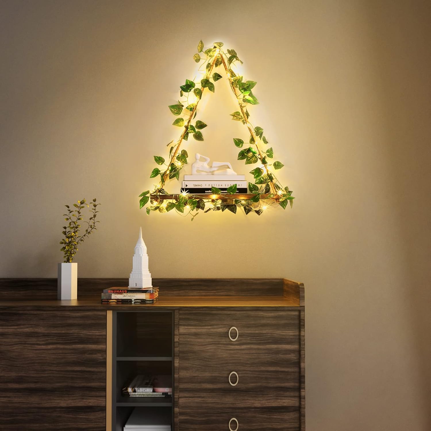 Ivy Lighting String Wooden Hanging Shelves Set of 2
