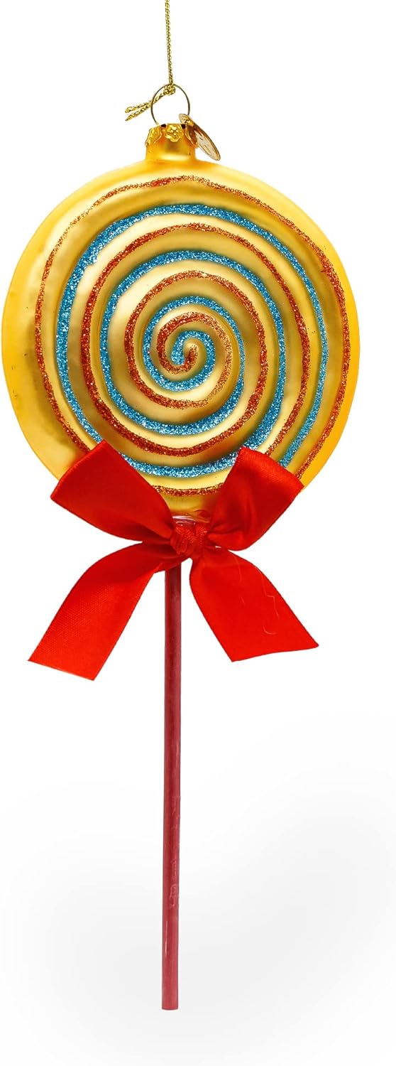 Colorful Lollipop Glass Christmas Ornament