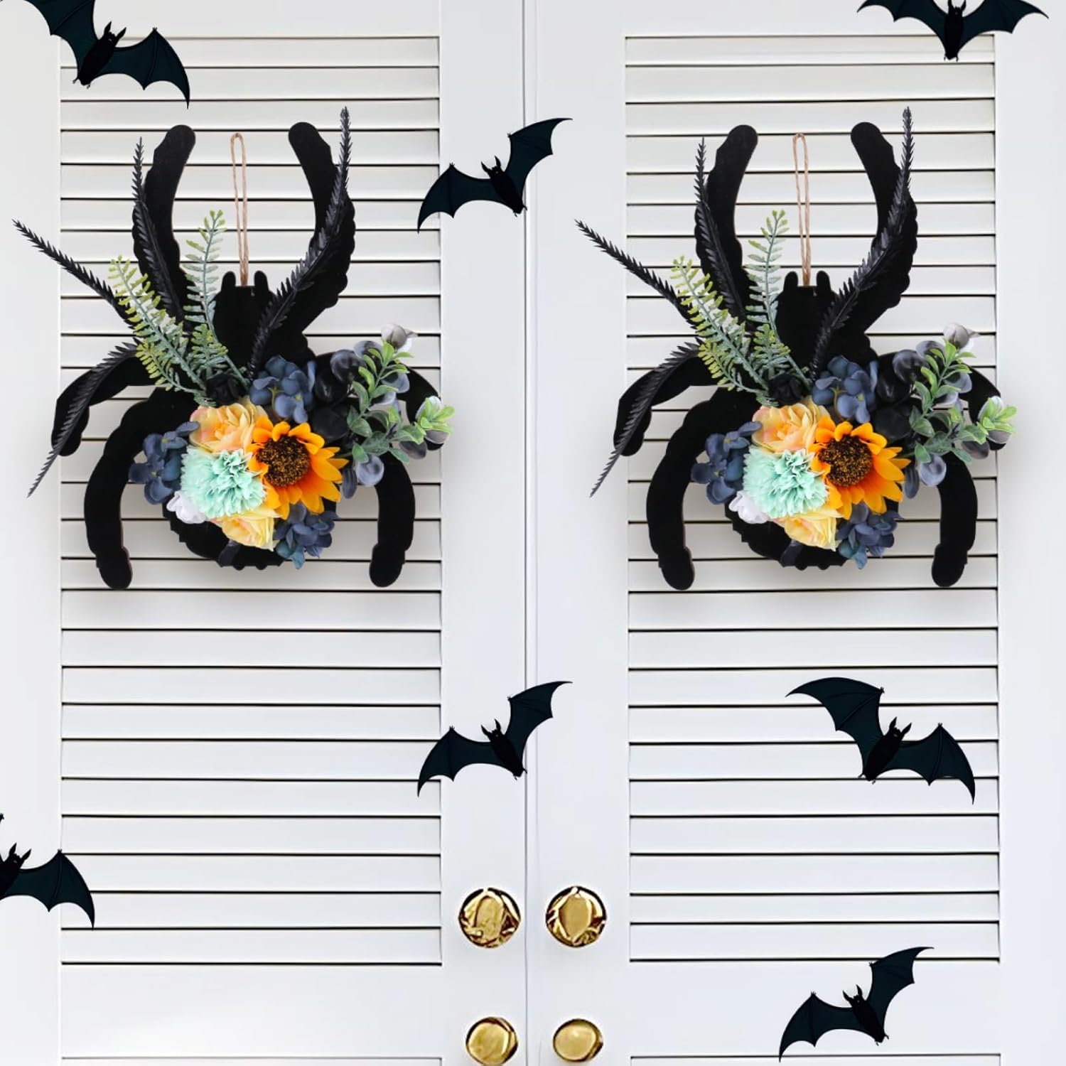 Ochine Spider Halloween Wreath Door Hanger