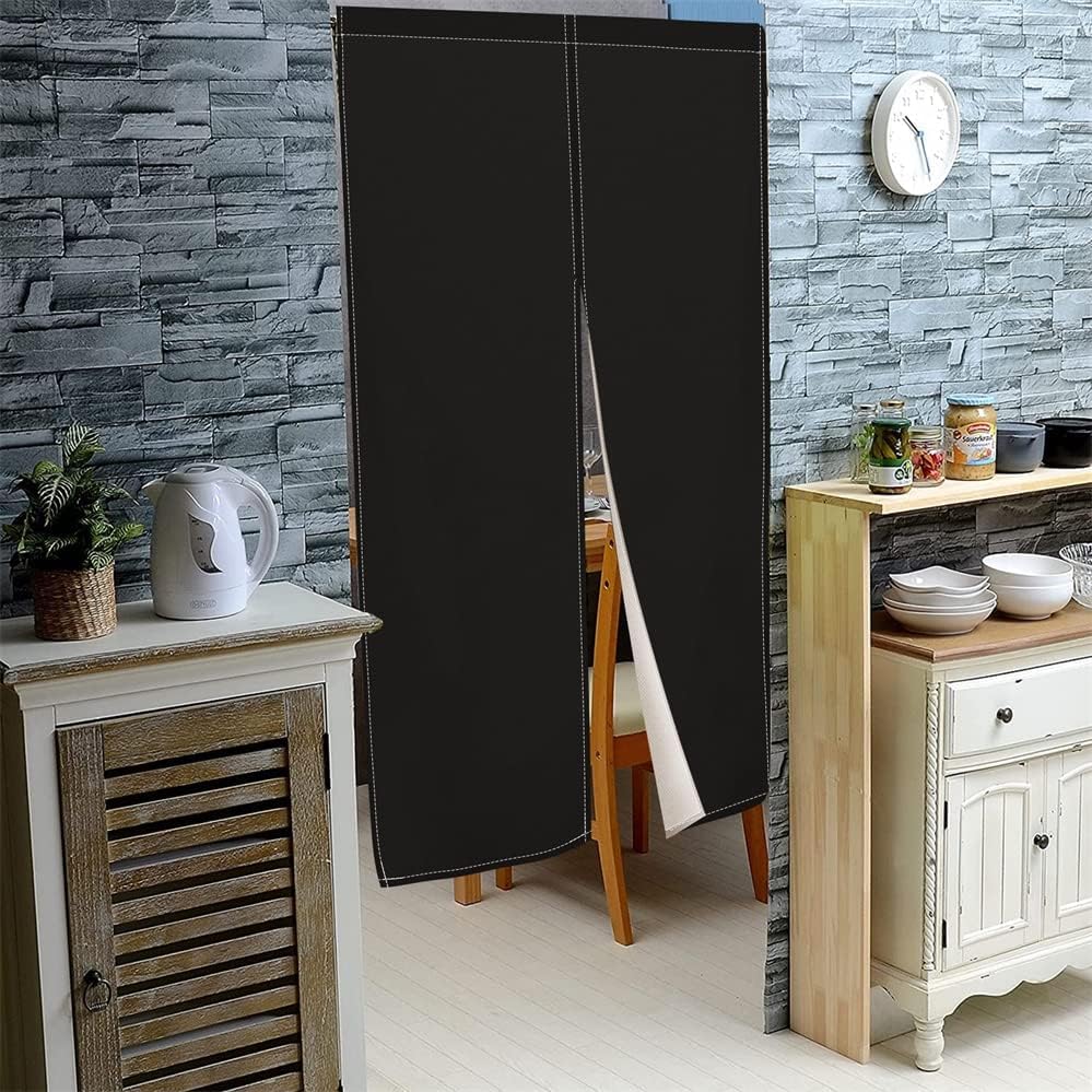 Leowefowa Noren Curtain 335x472 Black Privacy Panel