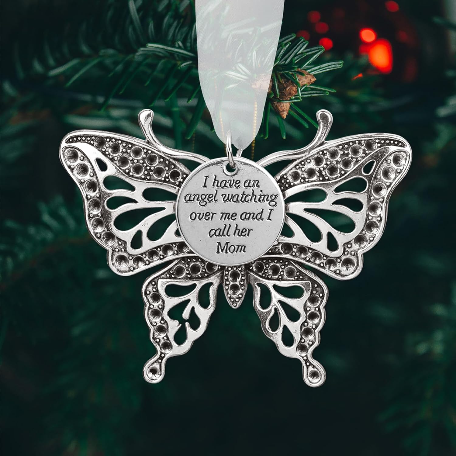 Memorial Christmas Ornament with Angel Wings for Women
