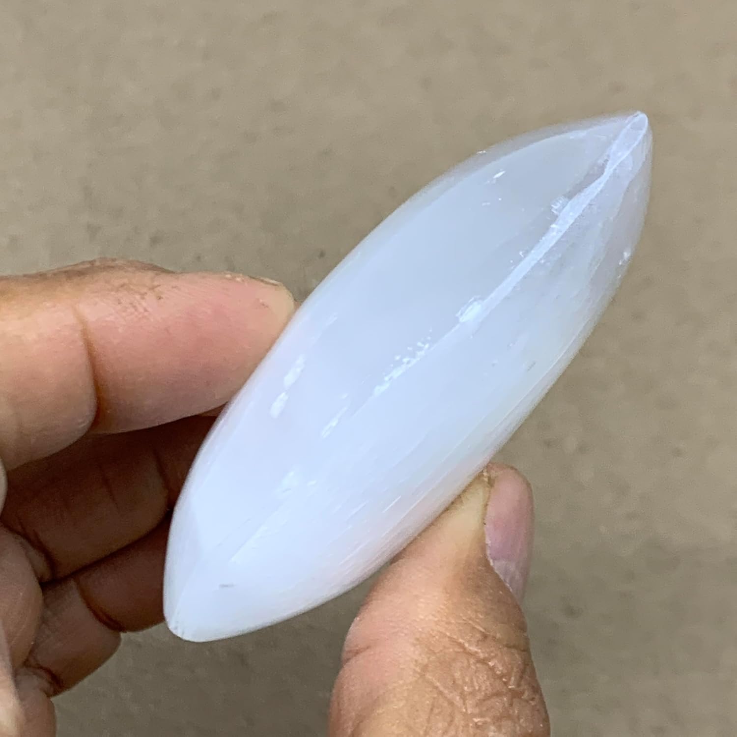 96g Natural Selenite Palm-Stone Crystal Handmade Pillow Shape