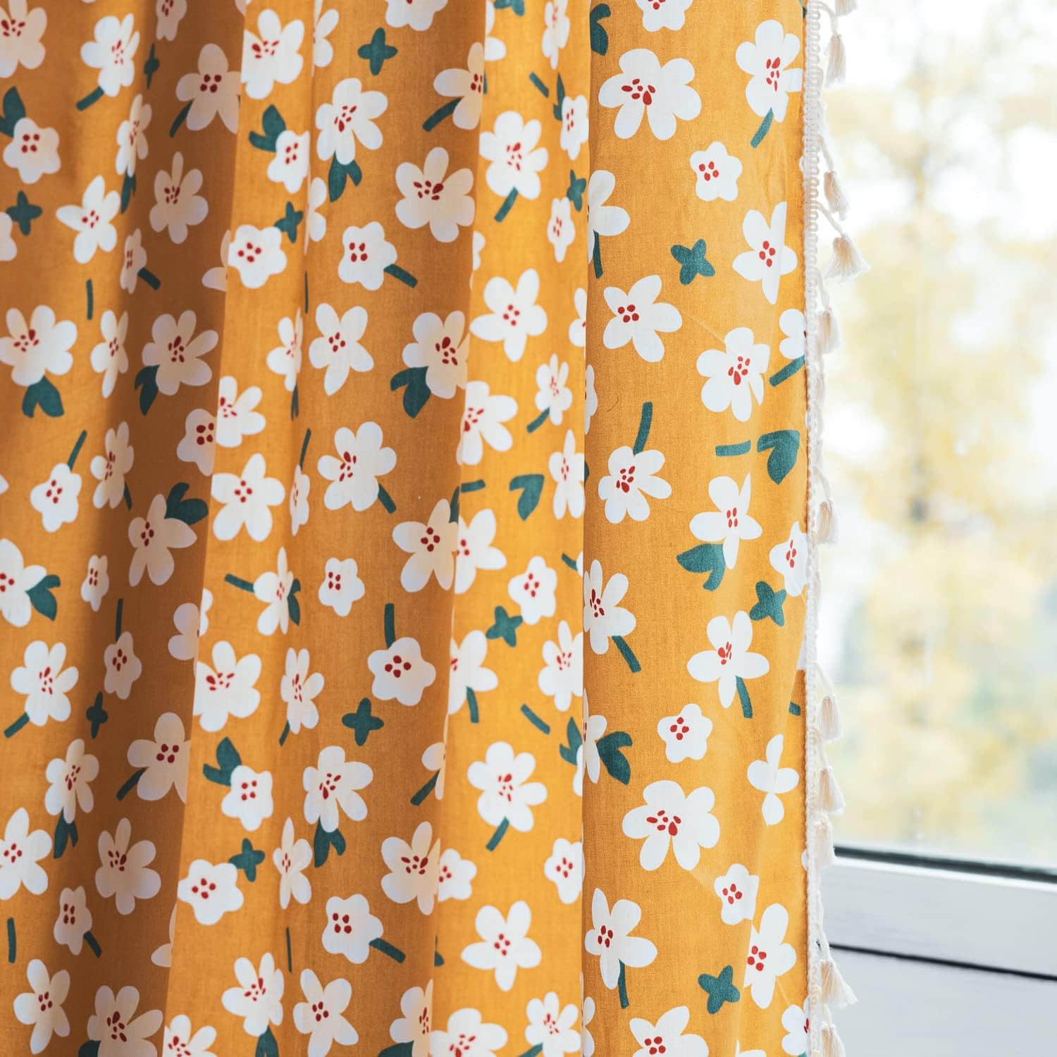 Deeprove Boho Curtain Panel 63 Inch Length